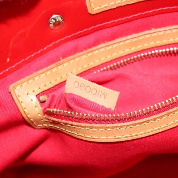 LOUIS VUITTON Monogram Vernis Reade PM Hand Bag Red Rouge LV Auth - Picture 11 of 16